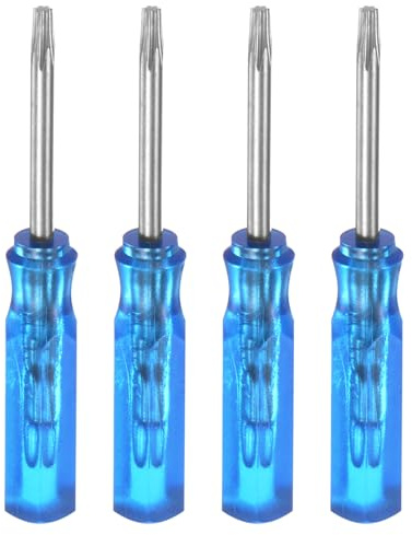 QUARKZMAN 4pz Mini Cacciavite Torx T6 Testa a Stella Magnetica 45mm Lunghezza per Riparazione Orologi Occhiali Elettronica, Blu