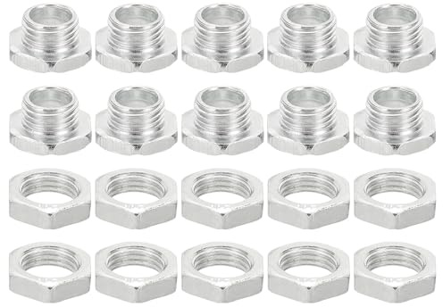 PATIKIL M10x8mm Sechskantschrauben und Muttern-Set, 10 Stück Feingewinde-Hohlschrauben-Sortiment Sechskopfschraube Durchgangsloch-Bolzen Kronleuchter-Befestigungselemente