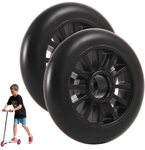Sporgo 2 Stück Scooter Rollen: 100mm Scoote Ersatzräder, ScooterRäder mit ABEC-9 Lager, Roller Räder, Scooter Reifen für meisten Scoote und Kickscooter (100 x 24mm)