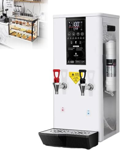 Dispensador Automático De Agua Caliente Con Filtro Y Pantalla Lcd, Gran Capacidad De 45 L, Calentamiento Por Pasos, Suministro Automático De Agua, Adecuado Para Tiendas De Postres,White-110V