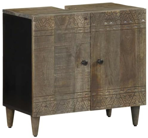 vidaXL Mobile Lavabo da Bagno 62x33x58cm in Legno Massello di Mango, Armadio lavandino da Bagno, Mobile lavabo da Bagno, Mobile da Bagno