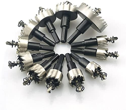 12 pz 15-50mm HSS Set di sega a trapano corona di perforazione in acciaio ad alta velocità per lega di metallo strumento di taglio del legno in acciaio inox