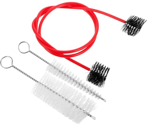 Vaguelly Trompetenreinigungsset mit Trompetenmundstückbürste und Ventilbürste aus Rotem Kunststoff Tragbares Design für Flöte und Blasinstrumente für Musiker