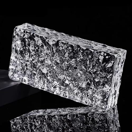 Ladrillo de vidrio de 7,8 x 3,9 x 1,9 pulgadas, ladrillo de vidrio sólido transparente, pared divisoria decorativa, utilizada para dividir habitaciones, decoración de edificios, bares, hoteles(B)