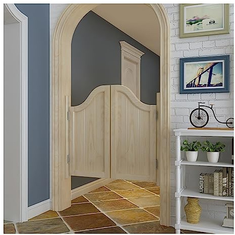 Porte a battente rustiche per caffè, 75 x 90 cm, in legno scuro, con chiusura automatica, per cucina, bar, salone e corridoio, design elegante da cowboy per ingressi chic