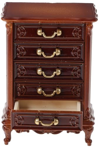 Abaodam Mini Armoire en Bois Miniature pour Maison de Poupée, Meuble de Salon Petit Format, Accessoire Déco pour Garçon et Filles Jouent Semblant, Modèle de Vitrine pour Maison Miniature,