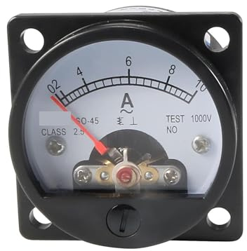 Misuratore da pannello analogico, SO-45 AC 0-10A Misuratore da pannello analogico Amperometro Voltmetro Ampere multipli Nero(5A)