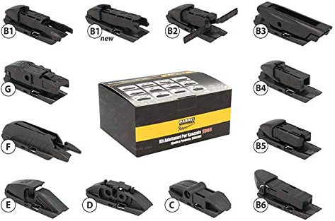 CARALL Kit 12 accesorios conectores adaptadores racores para limpiaparabrisas S985 Flat y T191 Hybrid Flat y T191 Hybrid
