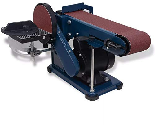 Nishore 230 V, 50 Hz Table inclinable 0-45 Ponceuse à Bande Disque Tourêt de Ponçage