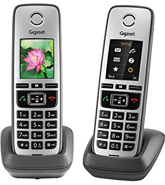 Gigaset FAMILY Duo - Premium Cordless Home Phone to Connect all Family Members - Nuisance Call Block, 2 Handsets, Titanum Grey