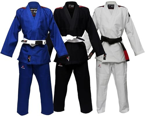 Malino Super Fit BJJ Gi Jiu Jitsu Gi Grappling gi Uniforme Kimonos Ultra Leggero & Durevole Pantaloni & Giacca Pre-ristretto Pearl Weave 100% Cotone Tessuto Unisex