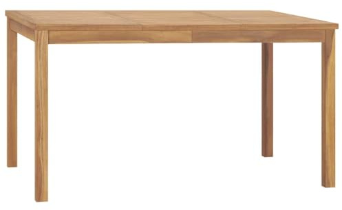 vidaXL Teak Massiv Garten Esstisch Gartentisch Holztisch Gartenmöbel Tisch Terrassentisch Balkontisch Massivholztisch Innen Außen 140x80x77cm