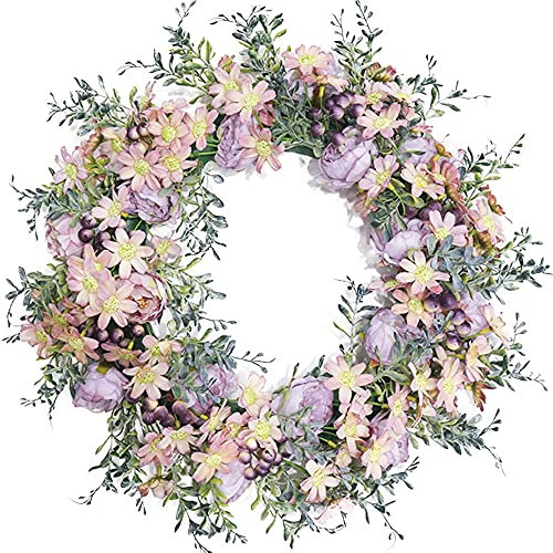 Weihnachtskranz Künstliche Rose Kranz Türdekoration Plantas Künstliche Gefälschte Blume Eukalyptus Kranz Wohnkultur Weihnachtsdekor 16 Zoll(Style 4)