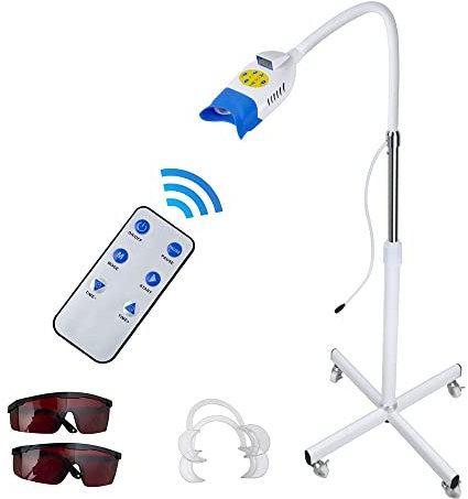 Lampe Blanchiment Dentaire sur Pied Professionnelle Lampe LED pour Blanchir les Dents avec Télécommande, Bleu/Rouge/Violet 3 Couleurs Lumière