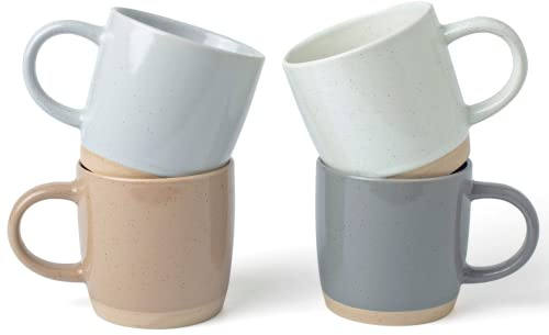 famiware Coffee Mugs for 4, 13 oz Mug Set, Dringking Cup with Handle for Coffee, Tea, Cocoa, Milk, Milkyway serise, Multi-color