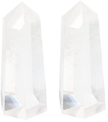 Mipcase 2pezzi Colonna Di Cristallo Naturale Esagonale Per Meditazione Decorazione Per Acquario Compatte Pietra Vera Per Decorazioni Domestiche e Ufficio Per Occasioni Speciali