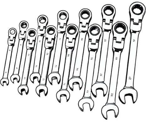 Schraubenschlüssel Set,Ring Maulschlüssel 24 25 26 27 30 32mm Multifunktions Flexible Head Ratsche Schraubenschlüssel Professionelle Universalschlüssel für Autoreparaturwerkzeuge ( Color : 8mm 19mm 12