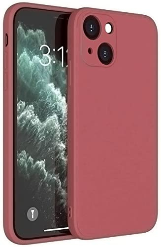 Mixroom - Fodral för iPhone 13 Skyddshölje Silikon TPU Matt Kameraskydd med Platta Kanter Röd Färg