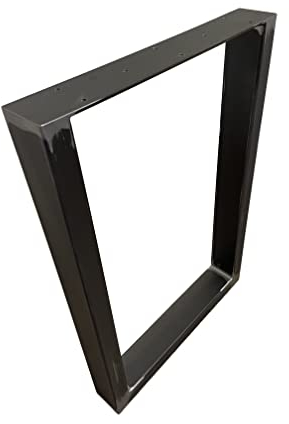 Homemetall 2 Stück Massive TISCHGESTELLE, Tischkufen für DIY Möbel wie Esstisch, Schreibtisch, Bistro | Vierkantprofil 80x40x2 | alle Größen | in Schwarz oder Industrieoptik | B800 x H720 Industrial