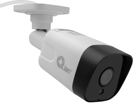 QIAN Telecamera di sorveglianza IP PoE Bullet 5MP H.265+ codifica intelligente | Risoluzione 2560 × 1920 a 20 fps | Visione notturna fino a 30 m | Rilevamento Intrusso | Movimento | Visualizzazione