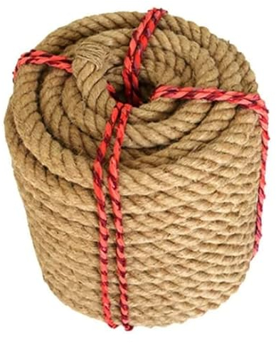 YOUYIMEI Hanfseil, natürliches Dickes Juteseil, 10 mm Juteseil, gedrehtes Hanfseil, Dicke Juteschnur for Fitness und Krafttraining (Größe: 10 mm, 50 m) (Größe: 10 mm, 10 m) (Size : 10MM 20M)