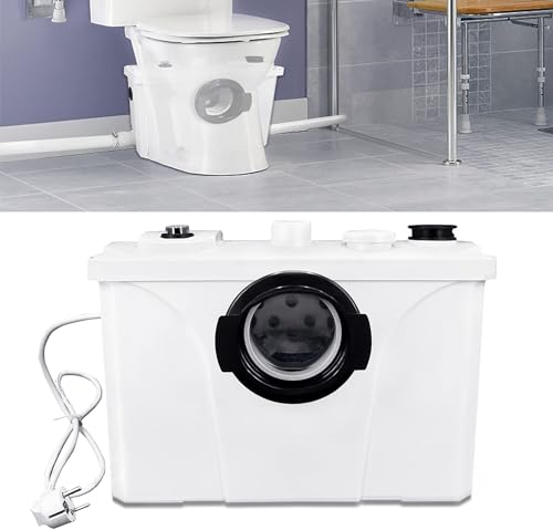 Suusolny 4 IN 1 Hebeanlage 700W Schmutzwasserpumpen Fäkalienpumpe mit schneidwerk & 4 Einlässe bis 9 m Höhe Haushaltspumpe für Dusche WC Toiletten Waschbecken Badewannen