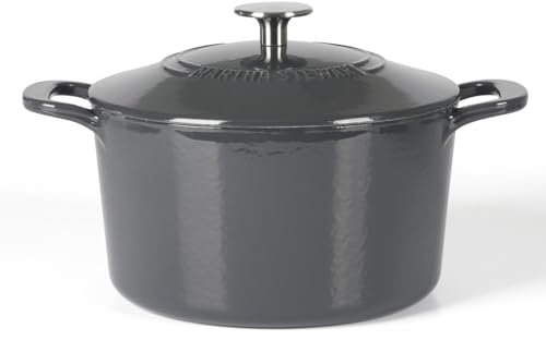 Martha Stewart Gatwick 4 Quart Enamel Cast Iron Dutch Oven - Grey