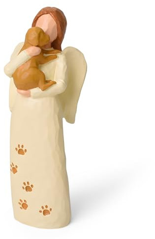 Cuayaes Hunde Engel Figur Geschenk für Hundebesitzer,Erinnerung Hund Geschenk Freundschaft Schutzengel Figur, Handbemalte Harz Hunde Deko für Frau Hundeliebhaber