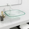ShGaxin Lavabo de Vidrio, Lavabo sobre Encimera, Lavamanos para Baños, Lavabo Baño, Mueble Lavabo, Muebles De Baño, Transparente 42x42x14 cm
