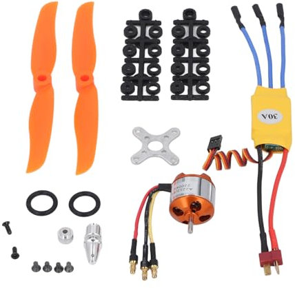 RC-Flugzeug-Zubehörset, Premium-Material, Effiziente Leistung für RC-Segelflugzeuge, Quadrocopter, Hubschrauber, Multicopter, Legierter Stahl, ABS, Modell A 2212 6T