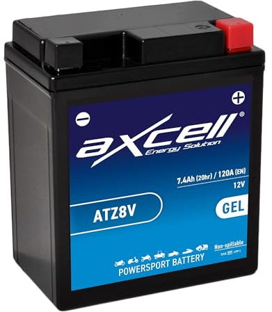 AXCELL Batterie 12V YTZ8V GEL passend für Aprilia Mojito 125 Custom SZA00 2008-2012