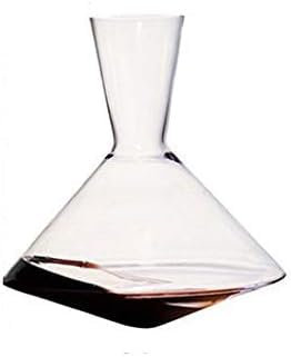 GAOAZHEN Decanter per Vino in Cristallo soffiato a Mano Senza Piombo, 2000 ml, con Vassoio in Legno, Rotazione Rapida, Decanter