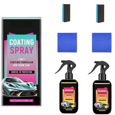 Générique Spray Voiture, Kit Premium d'entretien Automobile, 3 en 1 Spray De RevêTement pour Voiture, Entretien Et Antifouling