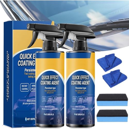 2pezzi Spray di rivestimento per auto Moonycozy per lucentezza e protezione,Spray di rivestimento avanzato ad azione rapida per auto,Agente di rivestimento ad effetto rapido per pulizia