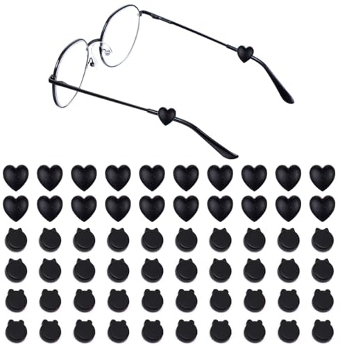 WUYJI 30 paia di clip auricolari per occhiali, ganci auricolari antiscivolo, cuscinetti auricolari in silicone, comodi supporti per stanghette antiscivolo in silicone e montature per occhiali