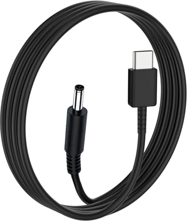 Uoww Cable de Alimentación USB-C a DC5521 65W PD, Entrada USB Tipo-C a Salida DC 5,5x2,1 mm, Cable de Carga compatible con Portátil, Router, CCTV, Tablet y Otros Dispositivos 18,5–20 V DC
