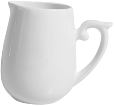 VALICLUD Jarra de Cerámica Blanca para Leche Cremera Resistente y Ligera para Café Leche y Salsa Diseño Multiuso para y Hogar