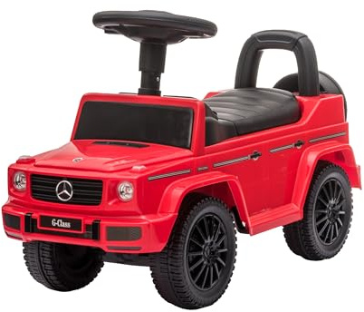 Baroni Toys Suv Mercedes Ride-On Macchinina Spingi e Vai per Bambini 1-4 Anni, Fari LED, Suoni Realistici, Ruote Antiscivolo, Vano Portaoggetti, 69.5x29x43 cm Rossa
