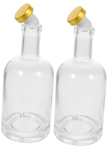 IWOWHERO 2 pezzi Bottiglia Vetro Trasparente Spessa per Vodka e Liquori Apertura Larga Antiscivolo Capacità Grande per Casa Bar Club