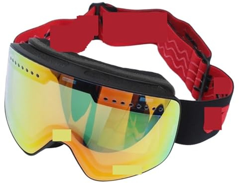 YXADGML Professionella skidglasögon med magnetiska dubbla lager polariserade linser skidglasögon mot fog snowboardglasögon för herr dam skidglasögon (röd röd)