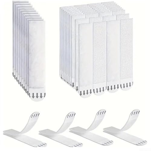YobiLife Cinta para colgar cuadros, 24 pares de ganchos de pared resistentes sin clavos para marcos de fotos, sin daños, sin rastro, tiras adhesivas, pasta de doble cara para decoración del hogar (38