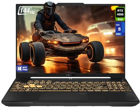ASUS TUF F16 Gaming Laptop, Intel 5-210H, 64 GB DDR5 RAM, 2 TB PCIe SSD, 16'' FHD+ (1920x1200, WUXGA) 144Hz IPS Display, Nvidia G-Force RTX 4050, 1-Zone RGB Backlit Keyboard, W11 Pro, Mecha Gray