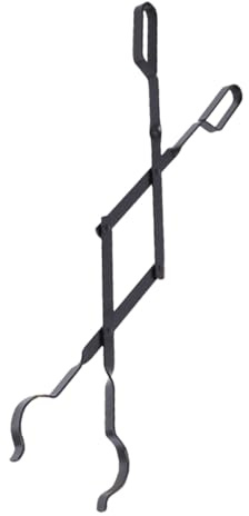 Levemolo Pinza Pieghevole per Legna da Ardere in Metallo Resistente Pinza Portatile per Tronchi Presa Sicura Multiuso per Interni ed Esterni per Barbecue e Stufa