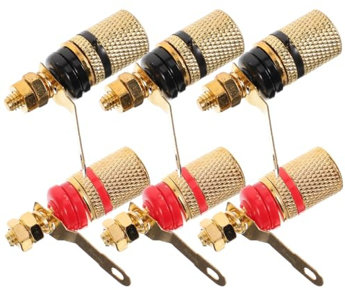 LIGIGWASH 6 Pezzi Connettori Femmina per Altoparlanti Jack a Banana 4 Mm Placcati Oro, Morsetti di Collegamento per Amplificatore, Terminali per Cavi Audio, per Impianti Audio Domestici