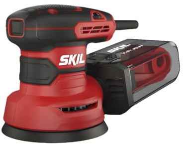 SKIL 7471AA 125mm Exzenterschleifer (300 W, „VRS“-Ausgleichsgewichtssystem, Einhandbetrieb, Drehzahlregelfunktion, „X-Flow“-Staubauffangsystem, Bremsfunktion, Handwerker, Werkzeug Zubehör) SR1E7471AA