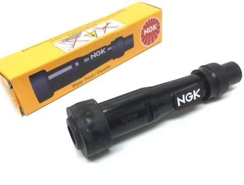 SD05F Zündkerzenstecker, wasserdicht, gerade für 10/12 mm Kerzen – Entstört (5 K Ohm) passend für Honda CB, CBR, K.TM Duke, EXC, LC4 Motorrad uvm.