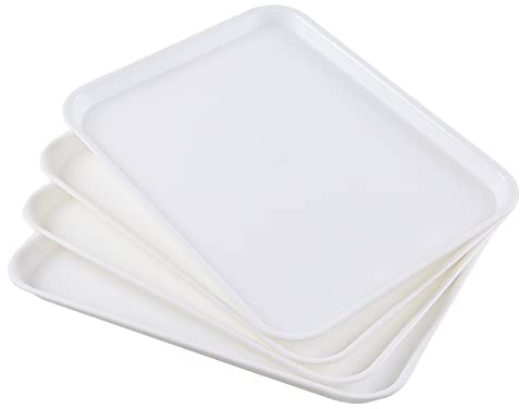 Bblina Plastic Serving Trays, Rectangular Fast Food Tray Set of 4