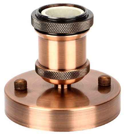 Lalafancy 1PCS Portalampada Adattatore Lampadina E27 Vintage Retro Edison Porta Basi per Lampade, Rosso Rame