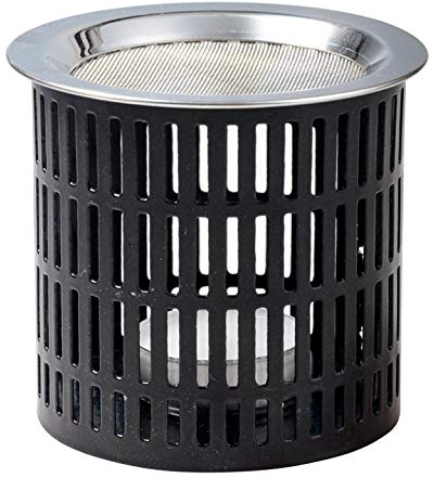 Encensoir en Fer Noir [Hauteur 8 cm, Fait à la Main] avec Tamis à encens en Acier Inoxydable. pour l'encens à Utiliser avec Une Bougie Chauffe-Plat.