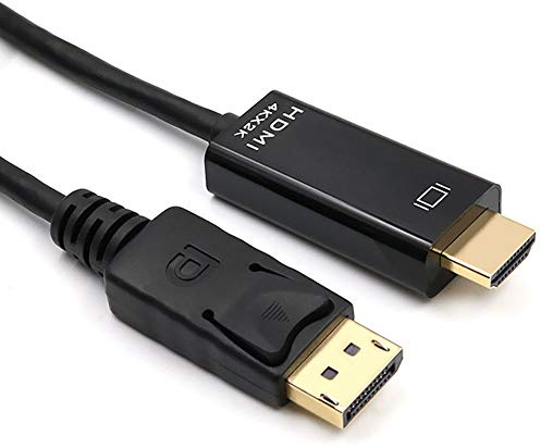 VMOJO DisplayPort auf HDMI Kabel 4K 1,8m, DP Stecker zu HDMI Stecker | Für PC, Laptop, Grafikkarte zu Monitor, TV & Beamer. Plug & Play Verbindungskabel. Wichtig: Nicht bidirektional.